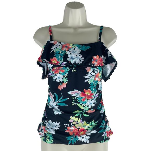 Tommy Bahama Floral Springs Flounce Tankini Top Swim Size XS - Picture 4 of 10